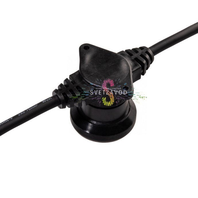 Прорезиненный ПВХ провод гирлянды Белт-Лайт с патронами Е27 и уплотнительными кольцами Прорезиненный ПВХ провод гирлянды Белт-Лайт с патронами Е27 и уплотнительными кольцами