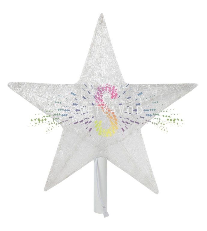 Детальное фото акриловой 3D-звезды 54 см с 240 светодиодами, трубой 80 см, блоком питания в комплекте. Видны элементы конструкции.