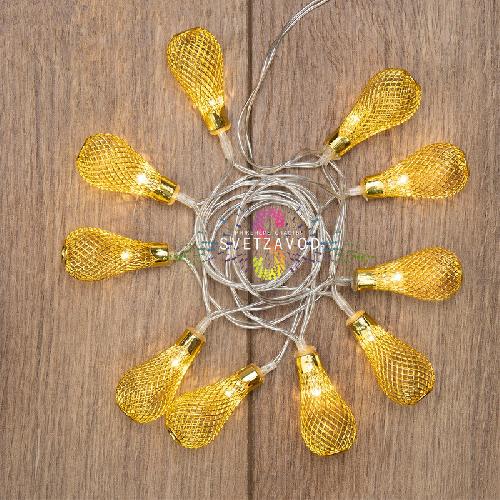 Гирлянда светодиодная на батарейках Восточные фонарики, 1,5м, желтая, Neon-Night