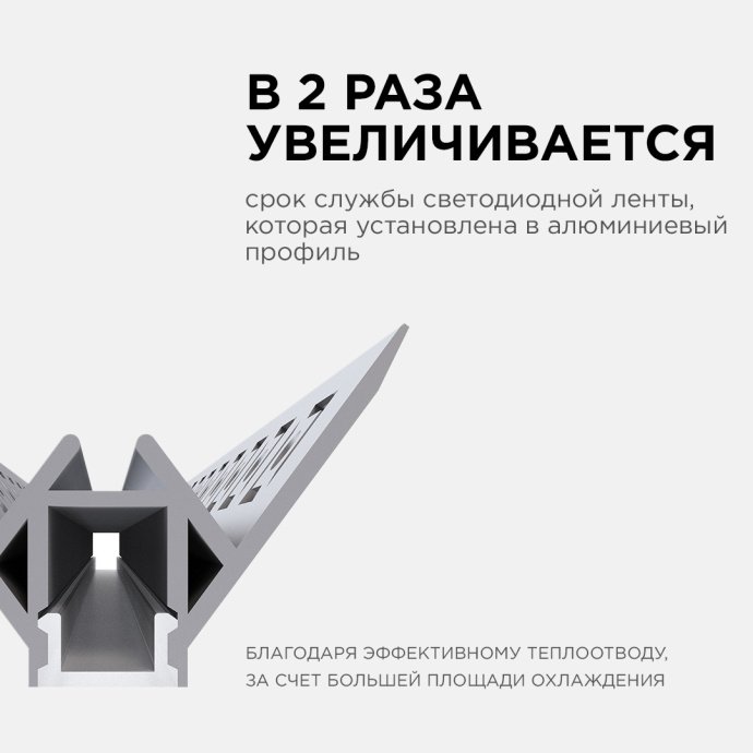 Детальное фото алюминиевого профиля внешний угол под штукатурку 50х22мм серебро, белый рассеиватель IP44