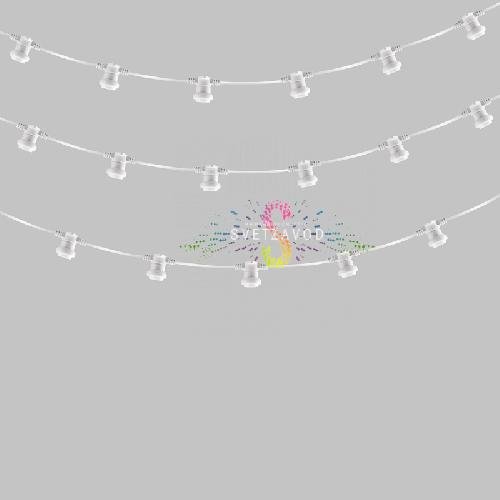 Белт лайт 2W, 220/24В, шаг 20см, E27, белый круглый провод, 50м, влагозащищенный, Neon-Night