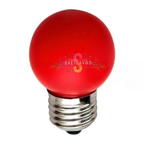 Декоративная лампа, Е27, 5 LED, 1Bт, Ø40мм, красная