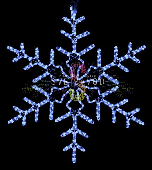 Светодиодная Снежинка, 95см, синяя, фиксинг, 220В, IP65