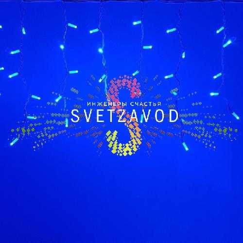 Светодиодная бахрома Айсикл, 4,8х0,6м, мерцающая, 220В, синяя, белый каучук, IP65, с блоком