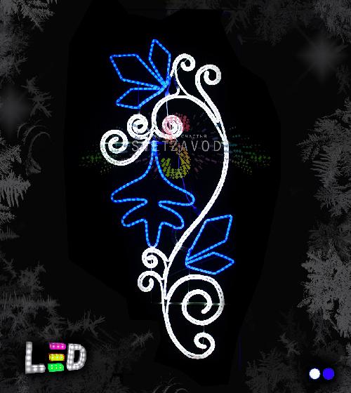 Светодиодная консоль "Утренняя роса", 200х100 см, белая, синяя