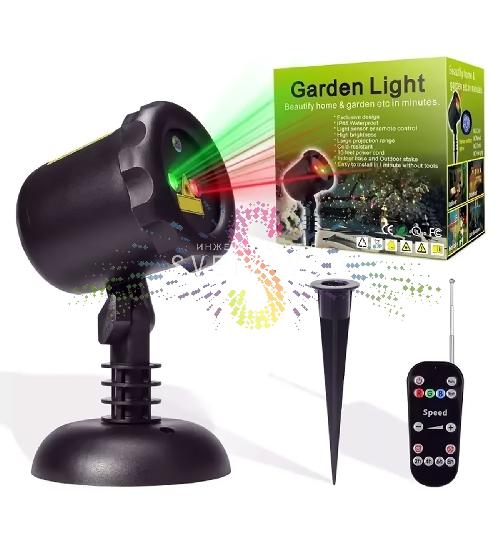 Лазерная подсветка 8 узоров, 12B, красная+зеленая, IP65