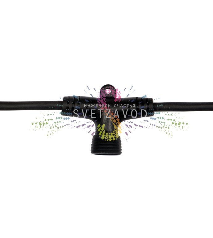 Детальное фото гирлянды Тающие сосульки: 10 пластиковых трубок по 30 см на 10-метровом каучуковом проводе, блок питания 24В.