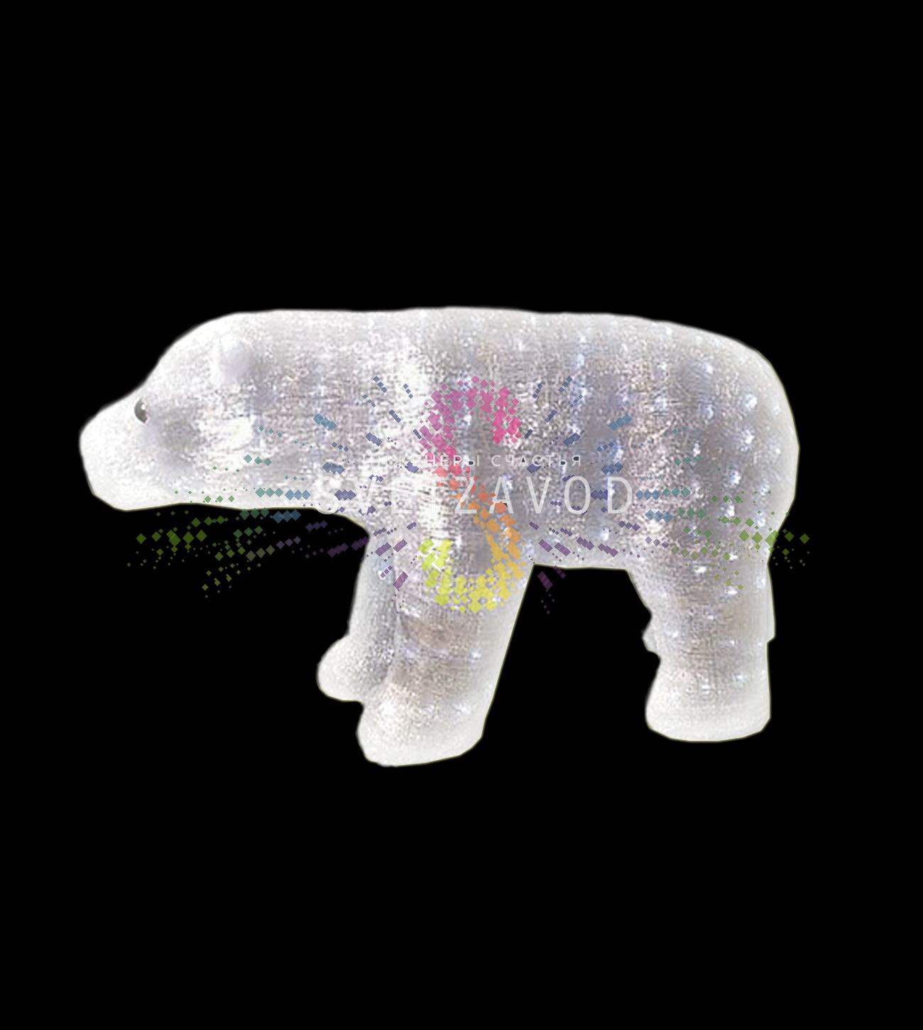 Акриловая фигура 3D Полярный медведь, 112х58 см, 400 LED, 24В, с трансформатором, Neon-Night