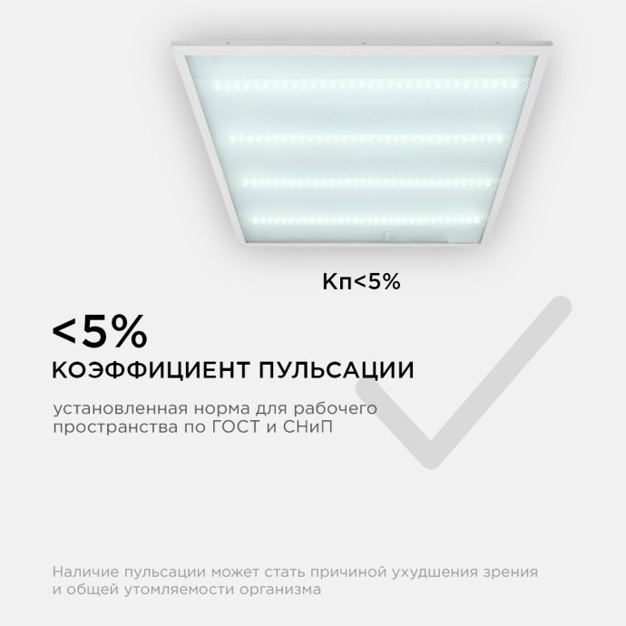 Светодиодная панель универсальная, "Армстронг", 36Вт, 230В/50Гц, 3300Лм, 6500К, 595х595х19мм
