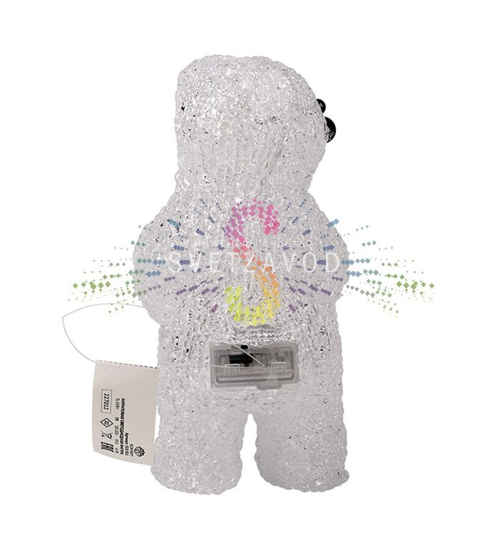 Детальное фото акриловой светодиодной фигуры 3D Медвежонок от Neon-Night. Видны объемная форма, внутренние светодиоды и коробка.