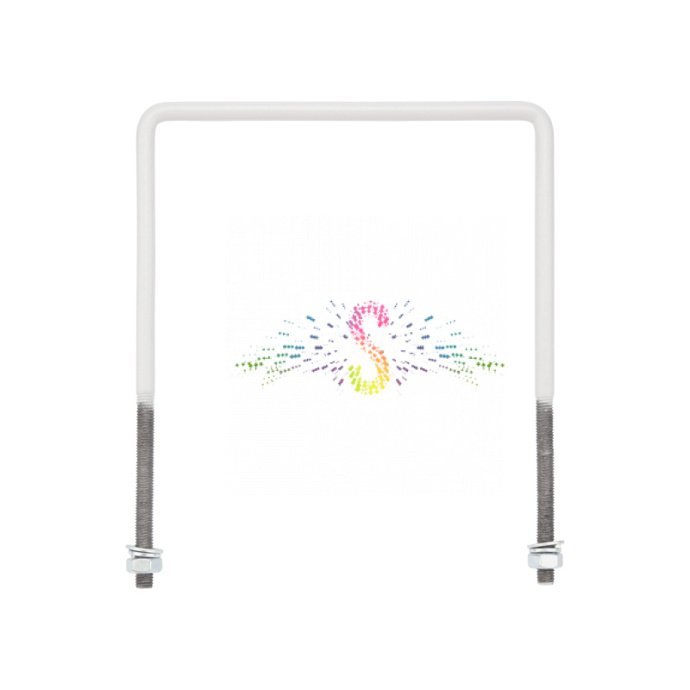 Профессиональный кронштейн для консольных светильников Rexant белого цвета. Конструкция из стали с хомутом диаметром 51 мм для крепления на опору, габариты 625х460х280 мм.