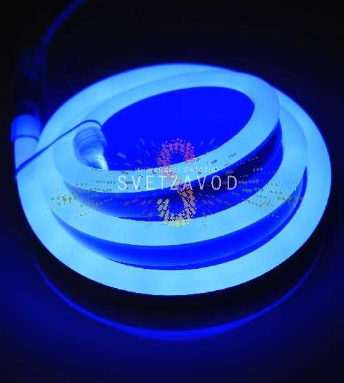 Светодиодный гибкий неон, синий, 8х18мм, 120SMD2835, 220В, IP65, 50м