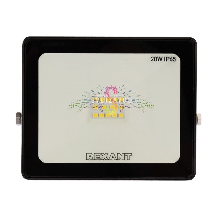 Черный поворотный светодиодный прожектор REXANT 20Вт с алюминиевым корпусом, стеклянным рассеивателем и креплением для накладного монтажа Черный поворотный светодиодный прожектор REXANT 20Вт с алюминиевым корпусом, стеклянным рассеивателем и креплением для накладного монтажа