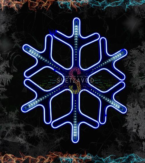Светодиодная Снежинка, 60см, синяя, неон, с эффектом тающих сосулек, 220В, IP65
