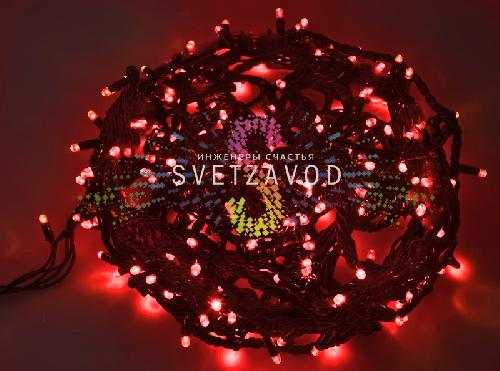 Гирлянда-нить Твинкл Лайт, 220В, чейзинг, красная, 10м, черный ПВХ, IP54, контроллер в комплекте