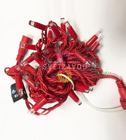 Гирлянда-нить Стринг Лайт, 220В, фиксинг, красная, 10м, красный ПВХ (ДИ), IP65, Rich Led