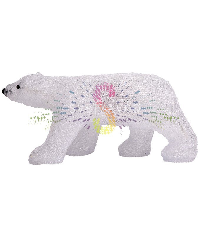 Детальное фото акриловой светодиодной фигуры 3D Медведь от Neon-Night с равномерной подсветкой 24 светодиодами, размеры 34.5х12х17 см.