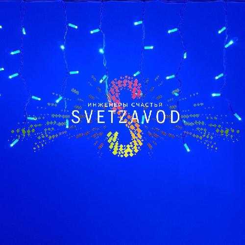 Светодиодная бахрома Айсикл, 4,8х0,6м, мерцающая WF, 220В, синяя, белый каучук, IP65, без блока