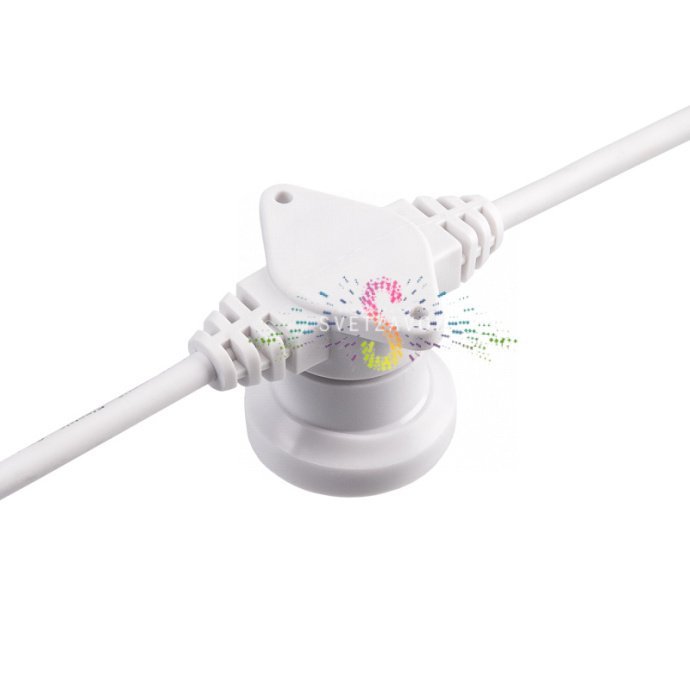 50-метровая гирлянда Белт-Лайт с патронами E27 через 20 см, белый прорезиненный ПВХ провод