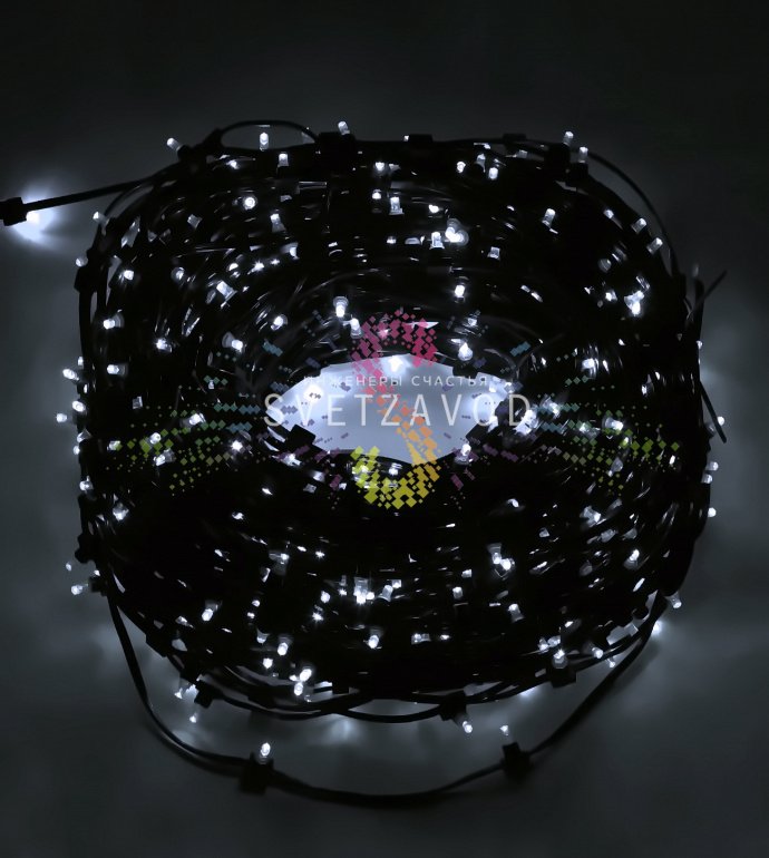 Детальное фото светодиодной гирлянды Клип Лайт 12В: зеленый ПВХ кабель, светодиоды DIP, расстояние между диодами 15 см, степень защиты IP64. Детальное фото светодиодной гирлянды Клип Лайт 12В: зеленый ПВХ кабель, светодиоды DIP, расстояние между диодами 15 см, степень защиты IP64.