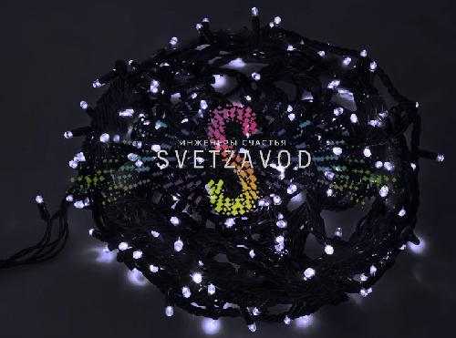 Гирлянда-нить Твинкл Лайт, 220В, чейзинг, белая, 10м, черный ПВХ, IP54, контроллер в комплекте