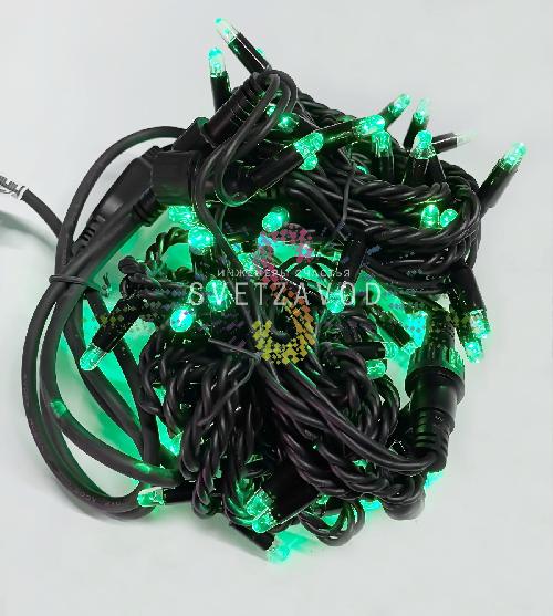 Гирлянда-нить Стринг Лайт, 220В, мерцающая, зеленая, 10м, черный каучук, IP65, с шнуром Гирлянда-нить Стринг Лайт, 220В, мерцающая, зеленая, 10м, черный каучук, IP65, с шнуром