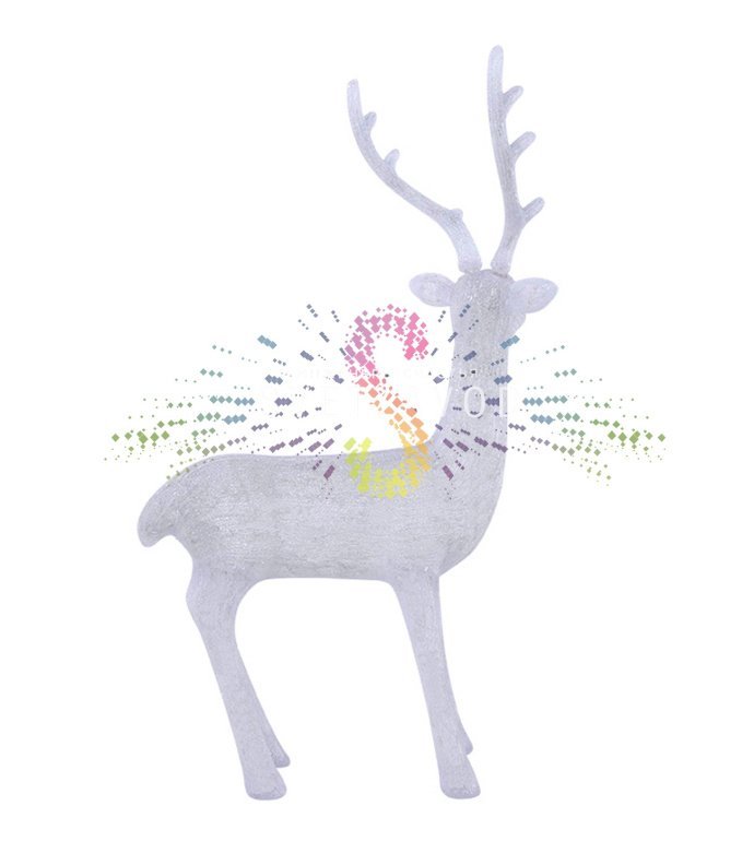 Детальное фото акриловой 3D-фигуры Северный олень с 380 светодиодами, металлическим каркасом и блоком питания 24В. Видны крепления для уличного монтажа. Детальное фото акриловой 3D-фигуры Северный олень с 380 светодиодами, металлическим каркасом и блоком питания 24В. Видны крепления для уличного монтажа.