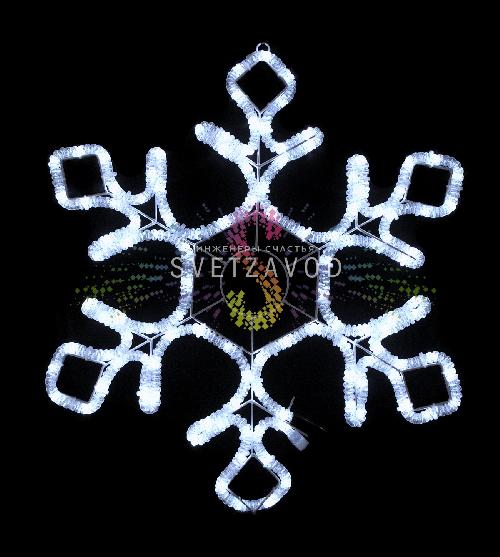 Светодиодная Снежинка, 60,5х52см, белая, фиксинг, 220В, IP65