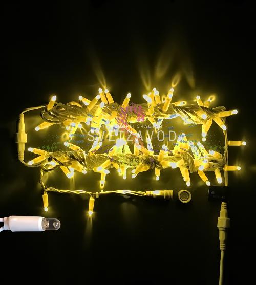 Гирлянда-нить Стринг Лайт, 24В, фиксинг, желтая, 10м, белый ПВХ, IP65, Rich Led
