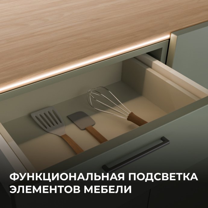 Детальное фото светодиодной ленты COB 24В 384 д/м, дневной белый 4000K, ширина 3мм, видна медная подложка, 5 метров в бухте.
