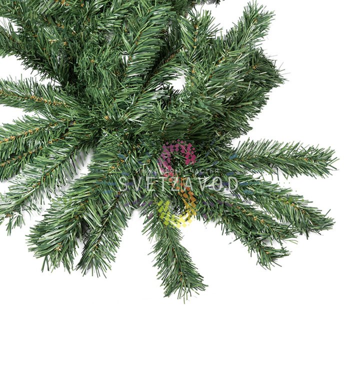 Детальное фото искусственного елового шлейфа Neon-Night длиной 2,7 м. Видны многочисленные мягкие ветки ПВХ, упаковка.