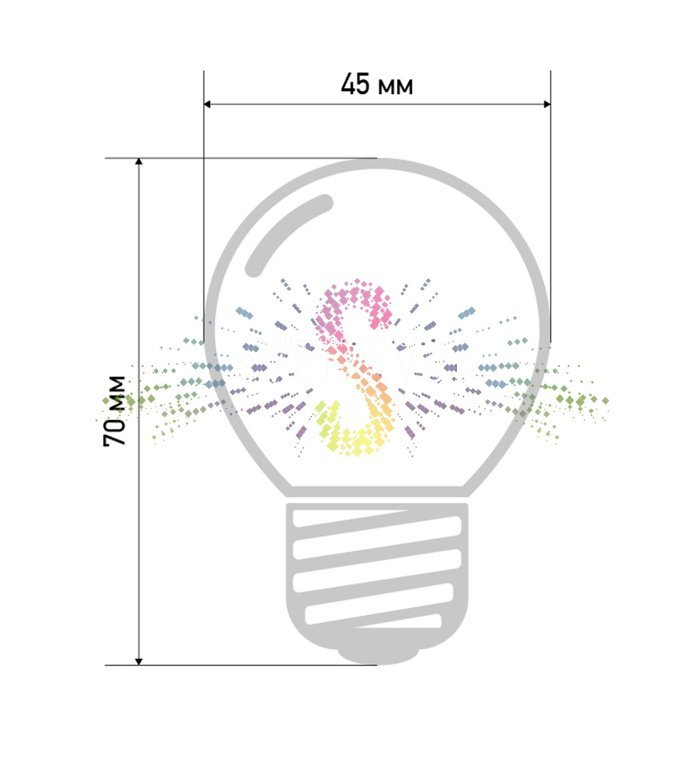 Детальное фото зеленой декоративной лампы Rich Led SBL-823 с цоколем Е27, пластиковой матовой колбой и 5 светодиодами.