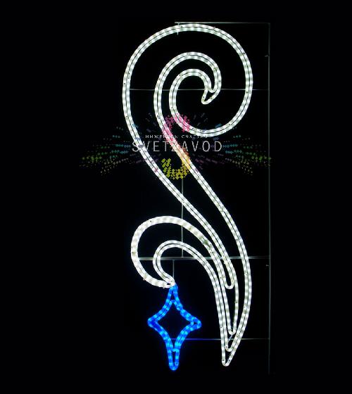 Светодиодная консоль "Блю стоун" 150х60 см, белая, синяя