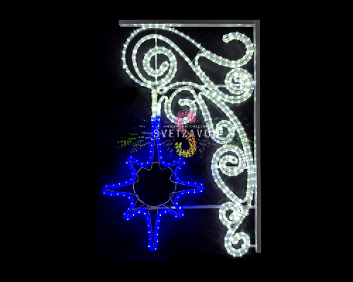 Светодиодная консоль "Северная звезда", 100х67 см, белый, синий