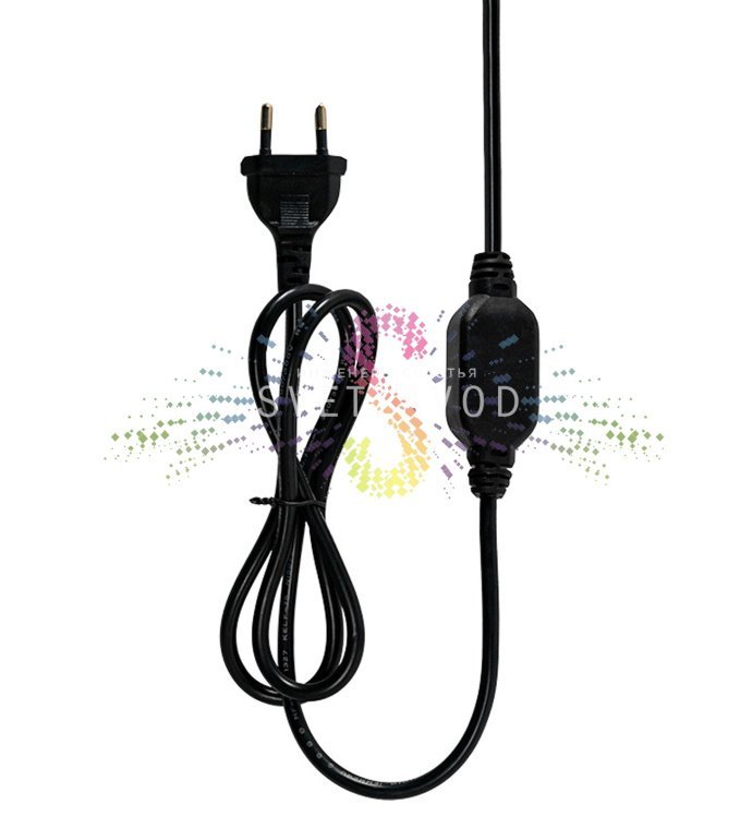 Детальное фото светодиодной снежинки 55см на металлическом каркасе, с вилкой и ушком для монтажа, для уличного и домашнего использования.