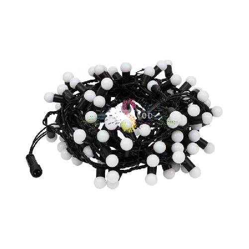 Гирлянда Шарики Ø 17,5мм, 10м, 220В, черный ПВХ, RGB, быстрая смена цвета, IP65, без блока питания
