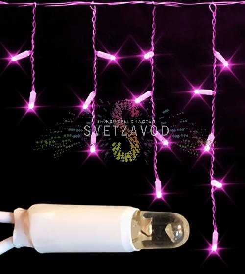 Светодиодная бахрома Айсикл, 3х0,5м, фиксинг, 220В, розовая, прозрачный ПВХ, IP65, Rich Led