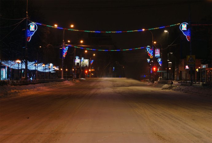 Светодиодная консоль Галактика 200х120 см мультицвет с кругами белого, синего, красного и оранжевого цвета