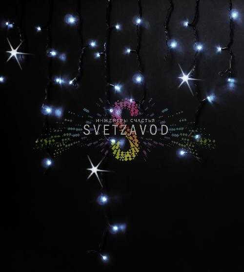 Светодиодная бахрома Айсикл, 3х0,9м, фиксинг, 220В, белая, черный каучук, IP65, Rich Led