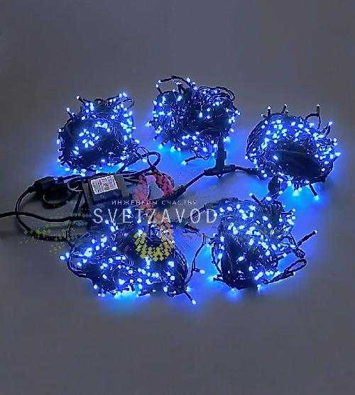 Клип Лайт Спайдер, 24В, 5 нитей по 20м, синий, мерцающий, WF, черный ПВХ, IP54