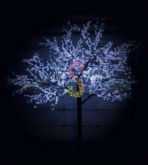 Светодиодное дерево Сакура, 3,6 м, Ø3 м, белое, 24B, 2688LED, IP54