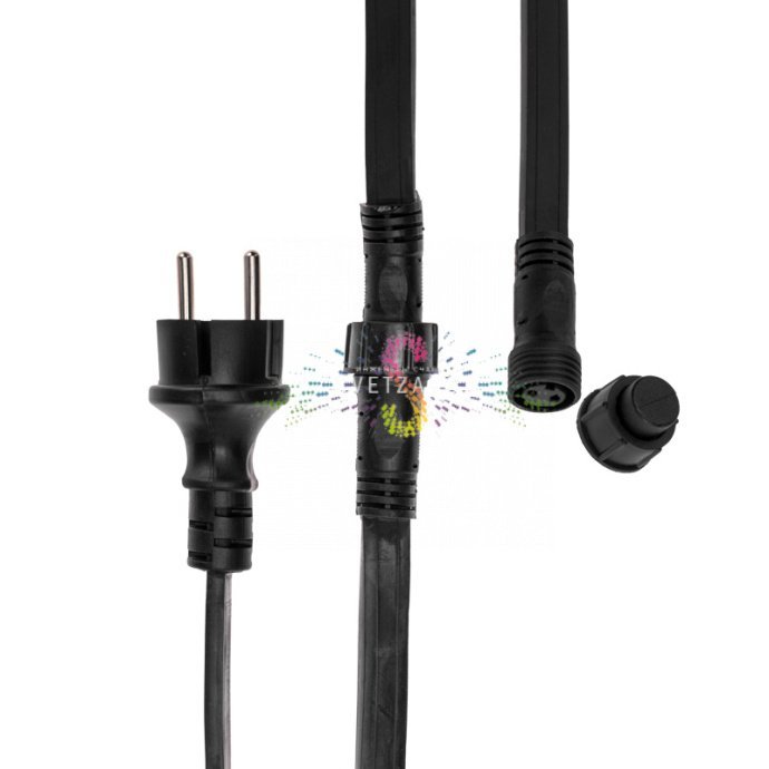 Детальное фото гирлянды Белт Лайт Neon-Night: черная каучуковая лента с патронами E27, шаг 50 см, степень защиты IP65