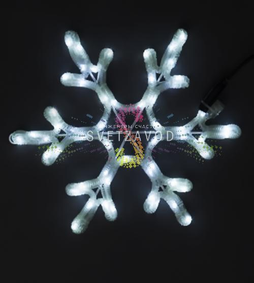Светодиодная Cнежинка, 40см, белая, фиксинг, 220В, IP65