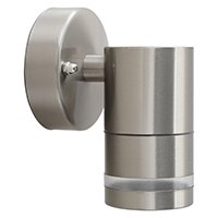 Хромированный настенный светильник GU10 15Вт IP54 95х57х130мм, прозрачный рассеиватель, на стене