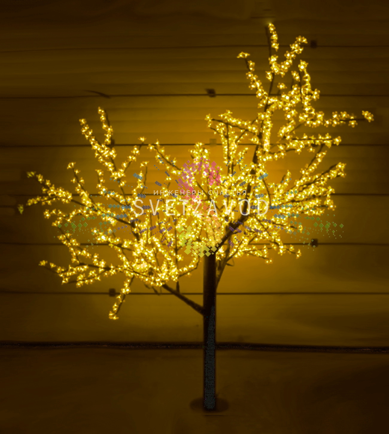Светодиодное дерево Сакура, 2,5 м, Ø2 м, желтое, 24B, 1728LED, IP54