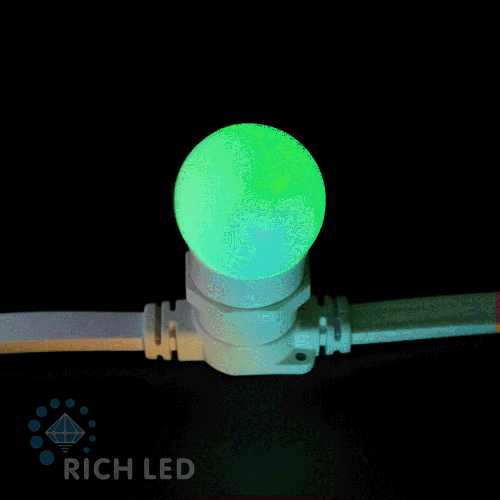 Декоративная лампа, Е27, 5 LED, 1Вт, Ø45 мм, RGB, Rich Led