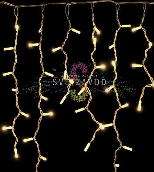 Светодиодная бахрома Айсикл, 5х0,7м, фиксинг, 220В, теплая белая, белый ПВХ, IP65