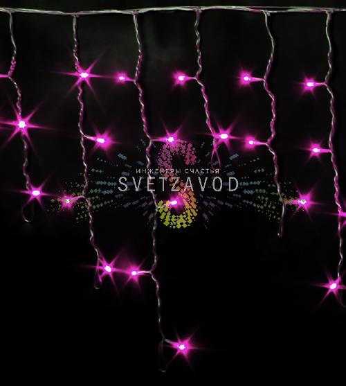 Светодиодная бахрома Айсикл, 3х0,5м, мерцающая, 220В, розовая, прозрачный ПВХ, IP54, Rich Led