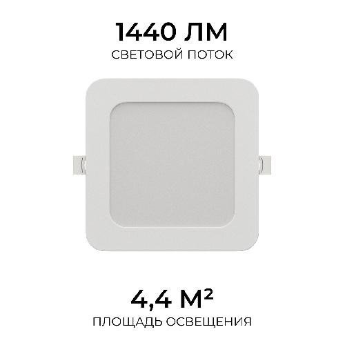 Панель светодиодная встраиваемая, 3 ССT, 18Вт, 230В/50Гц, 1440лм, 3000-4000-6500К, IP44, 170х