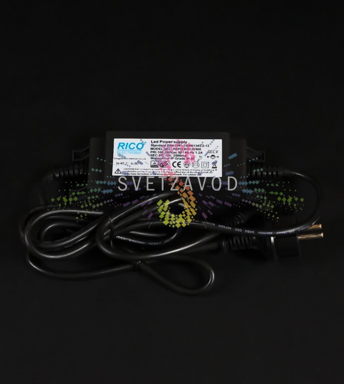 Детальное изображение трансформаторного блока питания 220/12В 150Вт IP68 с клеммными соединениями, корпусом из ABS-пластика и маркировкой.